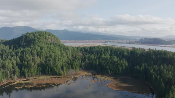 Aerial Footage of Minnekhada Regional Park in 4k, British Columbia, Canada