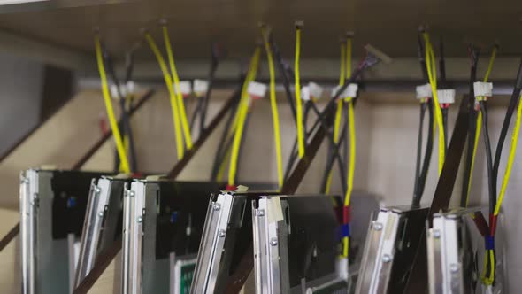 Slider Shot of a TFT Components and Microcircuits Blanks in Laboratory