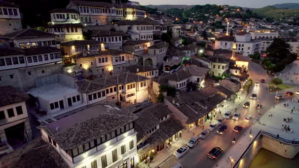 Night View of Berat Albania