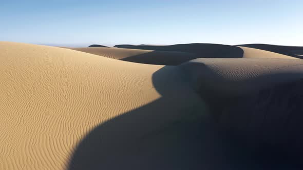 Drone Footage of a Mound of Sand Formed By the Wind in a Desert