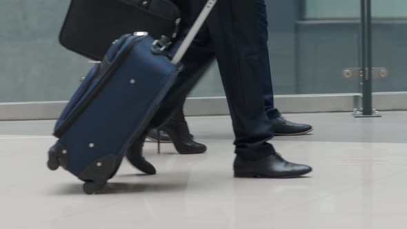 Managers starting business trip in airport