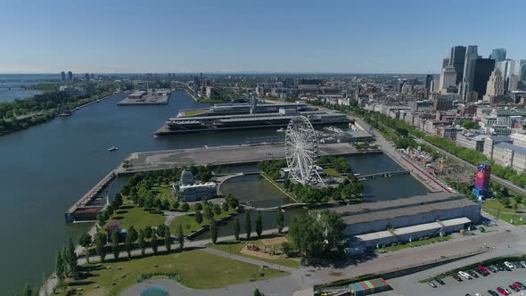 Aerial view of the Montreal Old Port