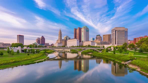 Columbus, Ohio, USA Downtown City Skyline