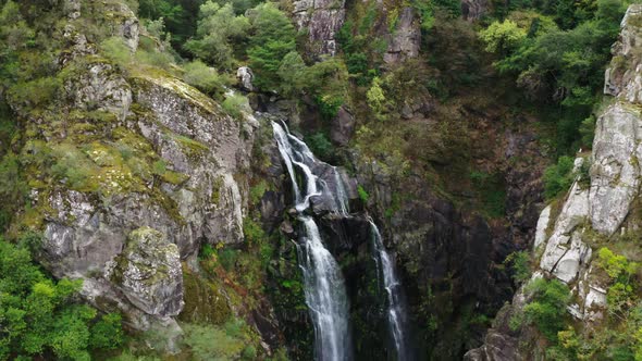 Fervenza do Toxa waterfall, Pontevedra, Galicia, Spain