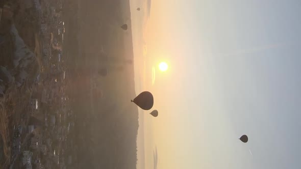 Vertical Video  Balloons in Cappadocia Turkey