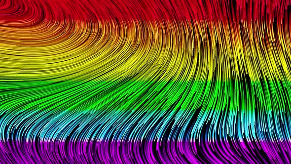 Pride Colored Wave Texture Background Loop HD