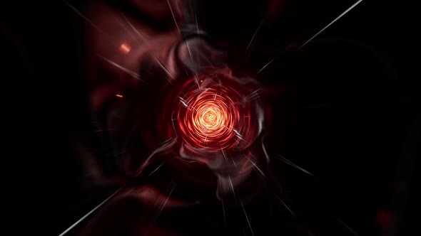 Abstract Red Spin Blackhole Tunnel Effect 4K 02