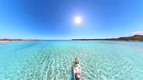 Drone View of People Kayaking in Corsica