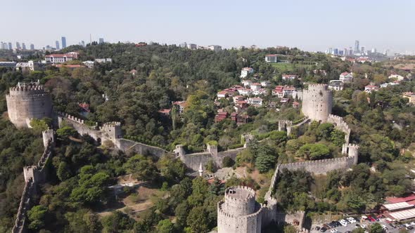 Rumeli Hisari Istanbul Bosphorus Aerial Drone