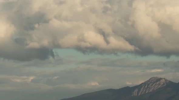 Time Lapse View of Clouds on Mountains in Urla Izmir