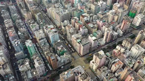 Top view of Hong Kong city