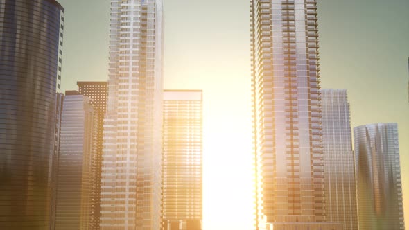 Business Skyscrapers at Sunset alt