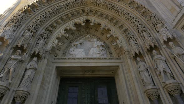 The arch above the church entrance