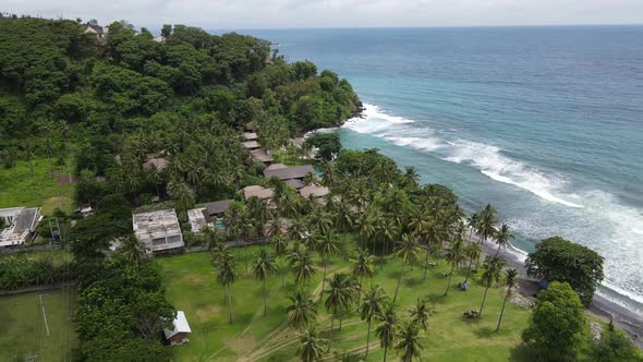 Aerial view of tropical beach, Lombok, Indonesia