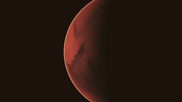 Red Planet Mars in the Starry Sky