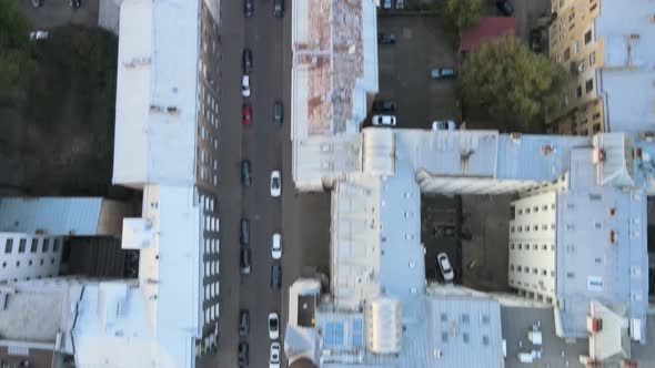 City building aerial view