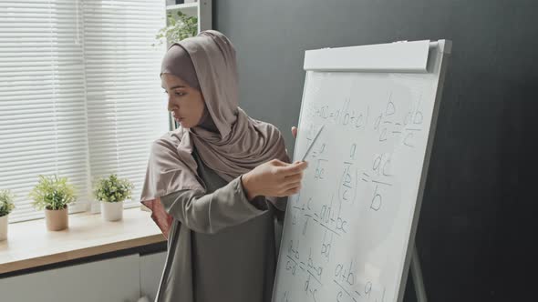 Muslim Woman Teaching Math Online