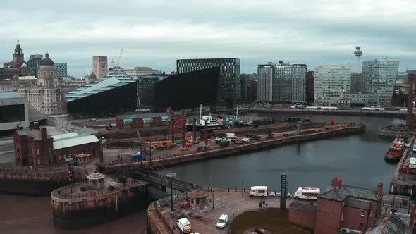 Aerial View of the City of Liverpool in United Kingdom