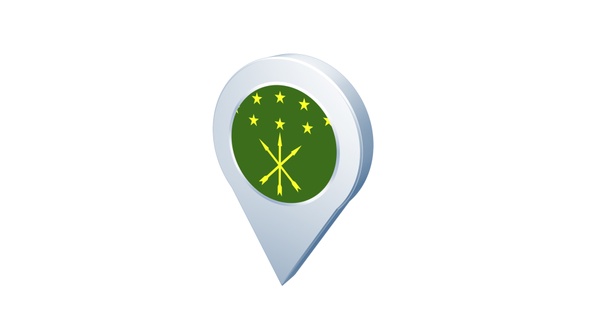 Adygea Flag Pin Icon