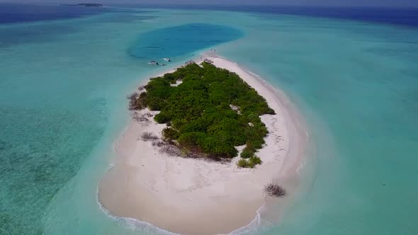 Drone aerial seascape of seashore beach by sea and sand background