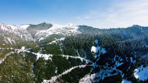 Northwest Mount Baker Snoqualmie Forest Aerial Helicopter View Approaching Alpine Wilderness