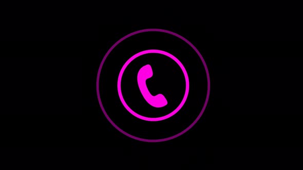 Pink Phone Calling animated on black background