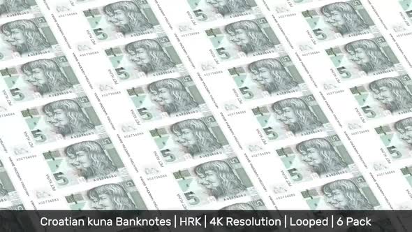 Croatia Banknotes Money / Croatian kuna / Currency kn / HRK/ | 6 Pack | - 4K