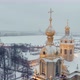 Aerial Footage of the Peter and Paul Fortress in a Snow Storm in a Winter Evening Night Illumination - VideoHive Item for Sale
