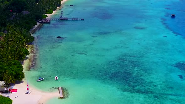 Aerial view nature of island beach by water and sand background