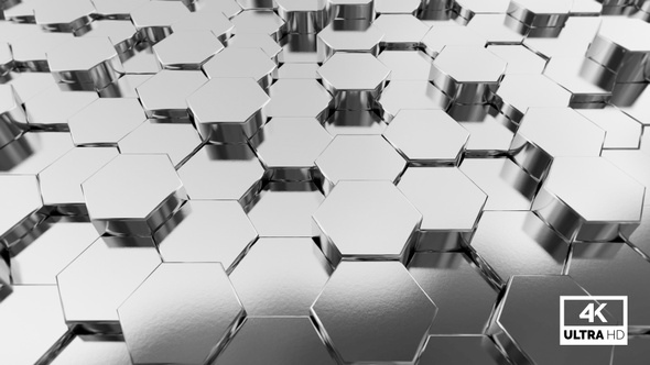 Silver Hexagon Seamless Looping Background