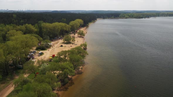 The Embankment of the Zaslavsky Reservoir or the Minsk Sea Near the City of Minsk