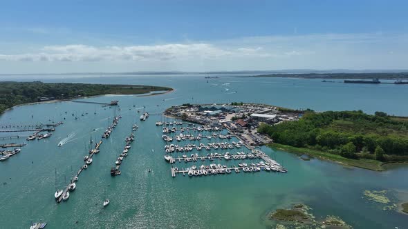 Point Hamble Marina in the Summer Aerial View