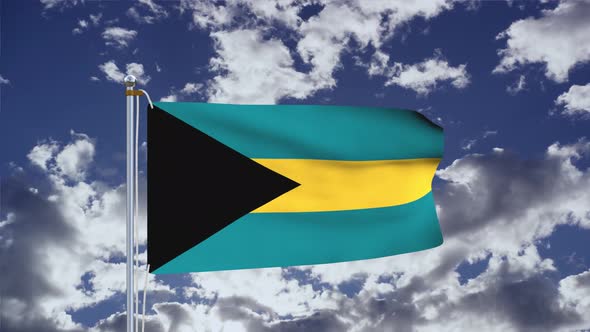 Bahamas Flag Waving 4k