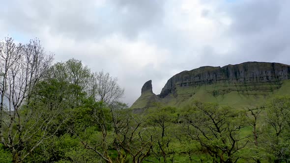 Aerial View of Rock Formation Located in County Leitrim Ireland Called Eagles Rock