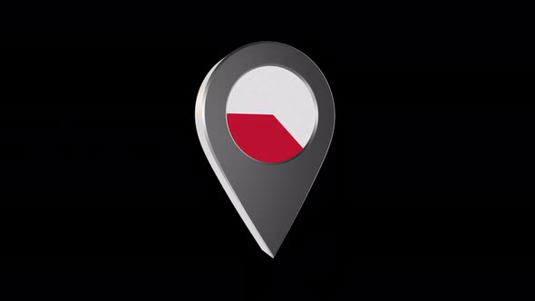 3d Animation Map Navigation Pointer With Flag Of Bratislava (Slovakia) With Alpha Channel - 4K