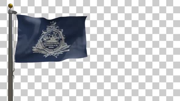 Charleston City Flag (South Carolina) on Flagpole with Alpha Channel