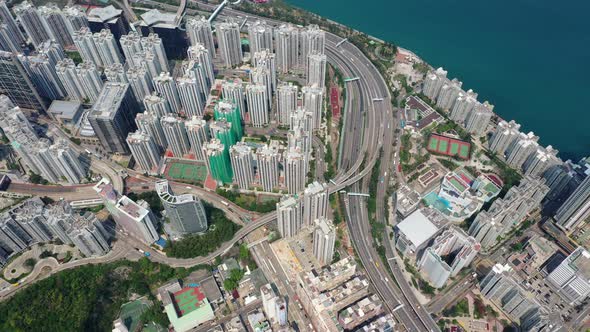 Top view of city in Hong Kong