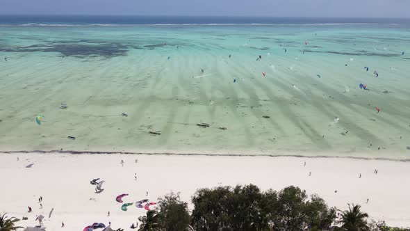 Zanzibar Tanzania  Kitesurfing Near the Shore