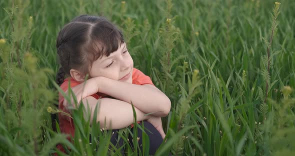 Pretty Kid in the Green Field