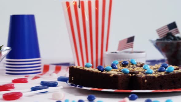 Sweet food decorated with 4th july theme