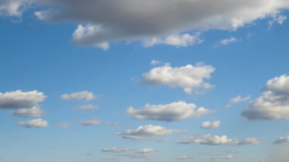 Time Lapse Footage of Fast Moving White Clouds on Blue Clear Sky