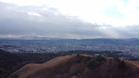 Skyline Aerial view in Mount Wakakusa, Nara