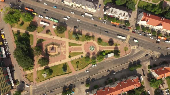 Aerial view of the square of Kaliningrad, Russia
