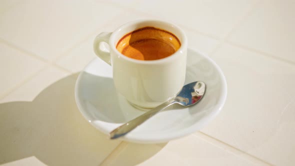 Closeup of a Cup of Black Coffee