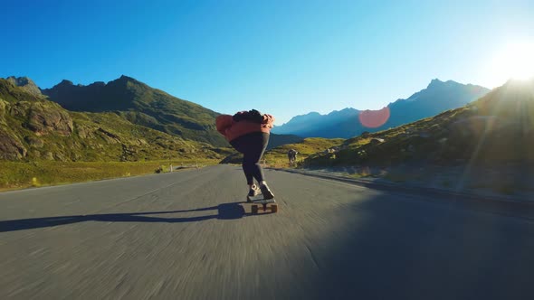 Cinematic downhill longboard session