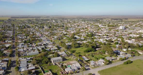 Aerial View Of The Little Town Of Coronel Dorrego In Argentina - drone shot