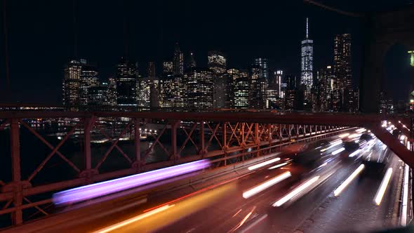 New York City Brooklyn Bridge at Night