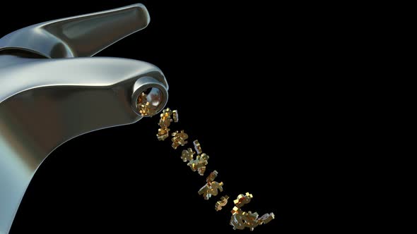 Dripping Tap With Golden Dollar Coins alt