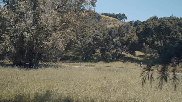 Girl Hiking In The Park