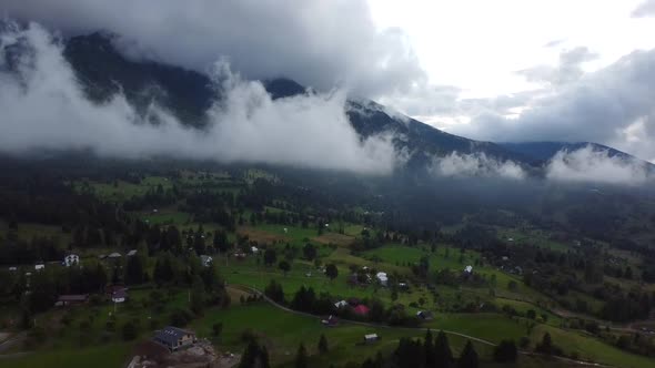 Beautiful Mountain Scenery Aerial View